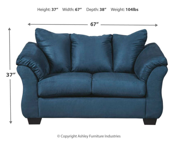 Darcy - Blue - Loveseat