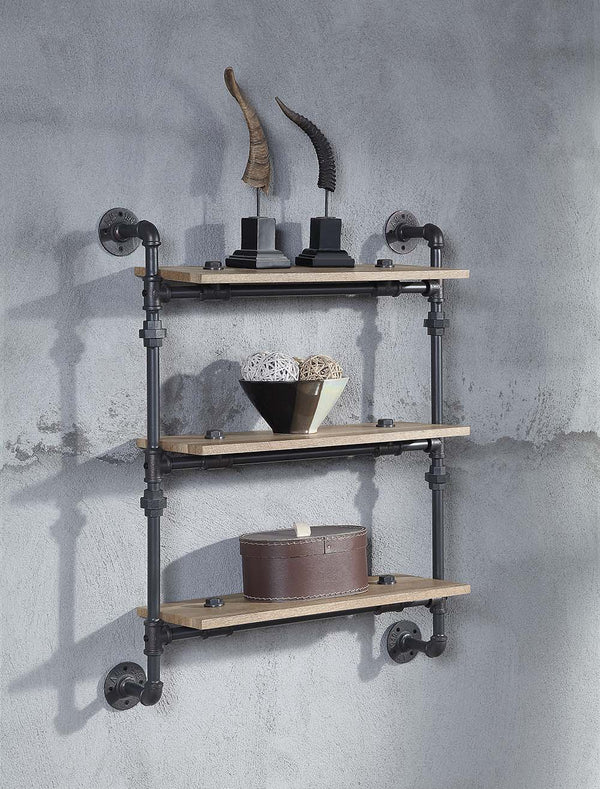 Add a touch of farmhouse industrial with the Brantley pipe wall shelf. Ideal for any room in the home. Great for exhibiting wall decor and as a stylish storage display. Providing spacious storage and decor to keep your home or office clean while adding an