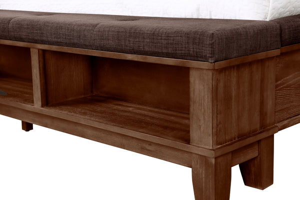  and practicality. This meticulously crafted bed features a solid Rubberwood frame