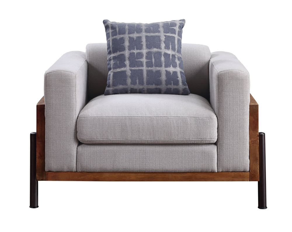 KD, Loose Back & Seat Cushion (1+1) â€¢ Pillow Included, Armrest & Base Wooden Panels â€¢â€¢ CONSTRUCTION: Full Foam Seat