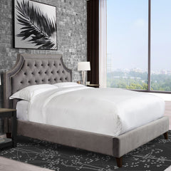 A true dream come true, this luxurious upholstered bed is a statement-maker in every way. Worthy of being the focal point of the bedroom, it creates a high-end look with classic design elements that will always be in style. Tailored in an exquisite fabric
