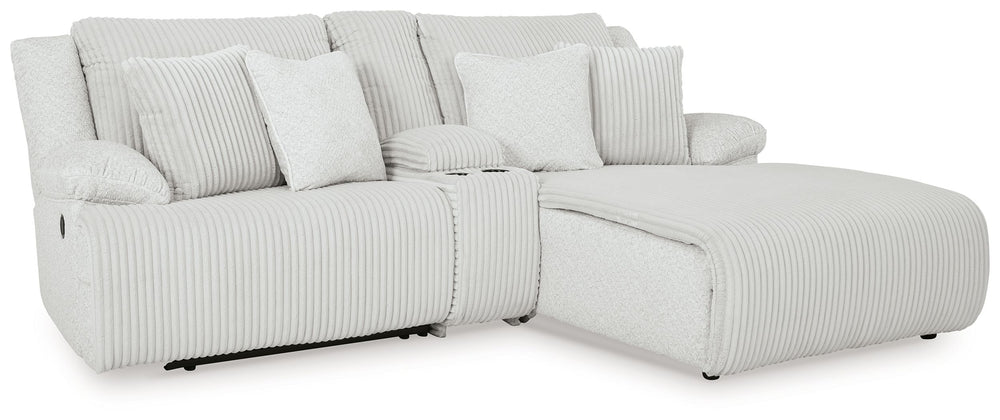 Experience unparalleled comfort with this reclining sectional sofa with chaise. Itâ€™s a stylish and invitingly soft lookâ€”made all the more appealing by cozy corduroy cushions that feel great and add a touch of texture. The neutral hue effortlessly blen