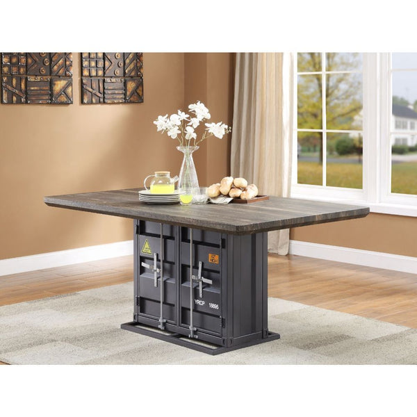 Cargo - Dining Table - Antique Walnut & Gunmetal