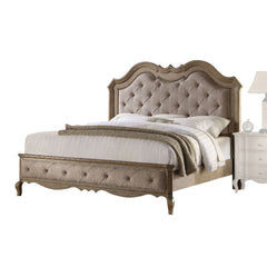 Sleep in comfortable style in this Chelmsford bed constructed with durable solid wood for your long-lasting enjoyment. For a touch of elegance, this upholstered bedroom collection features cursive components for a classy appearance.<br/><br/><b>Product Fe