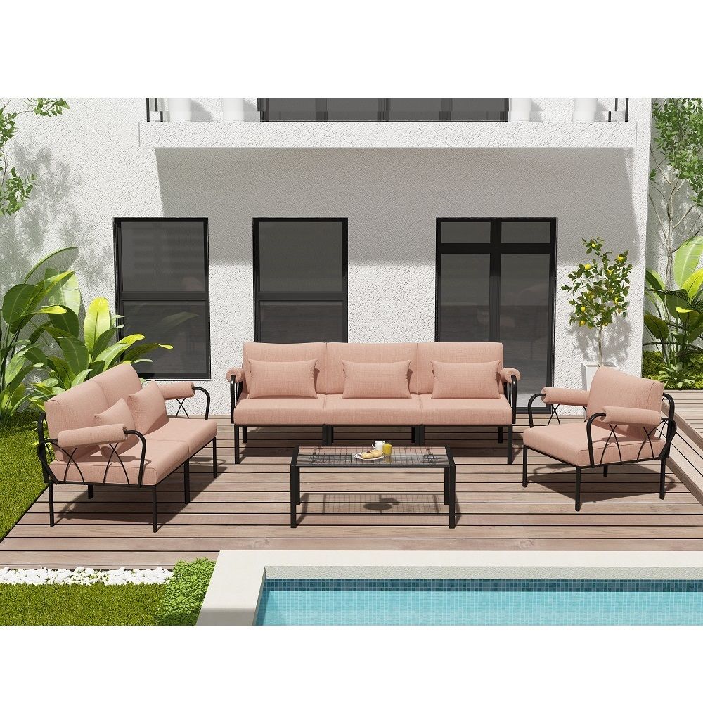 Loose Back and Seat Cushion Metal Tube Legs (Power Coating)