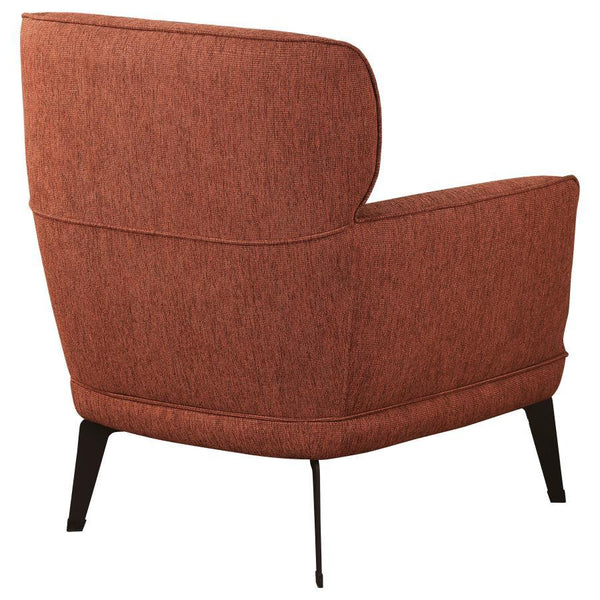 Andrea - Upholstered Crecent Arm Accent Chair - Orange