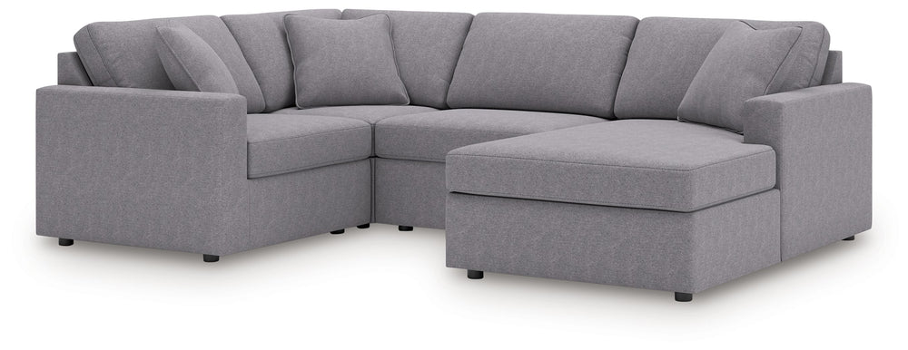 Looking cool and contemporary is great. But when it comes down to it, youâ€™re all about low-maintenance lounging. With the performance fabric on this sectional with chaise, cleaning spills is a breeze. And its customizable modular design caters to your e