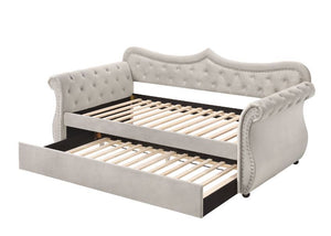  fully upholstered in a sofa velvet. Beautiful accents ar