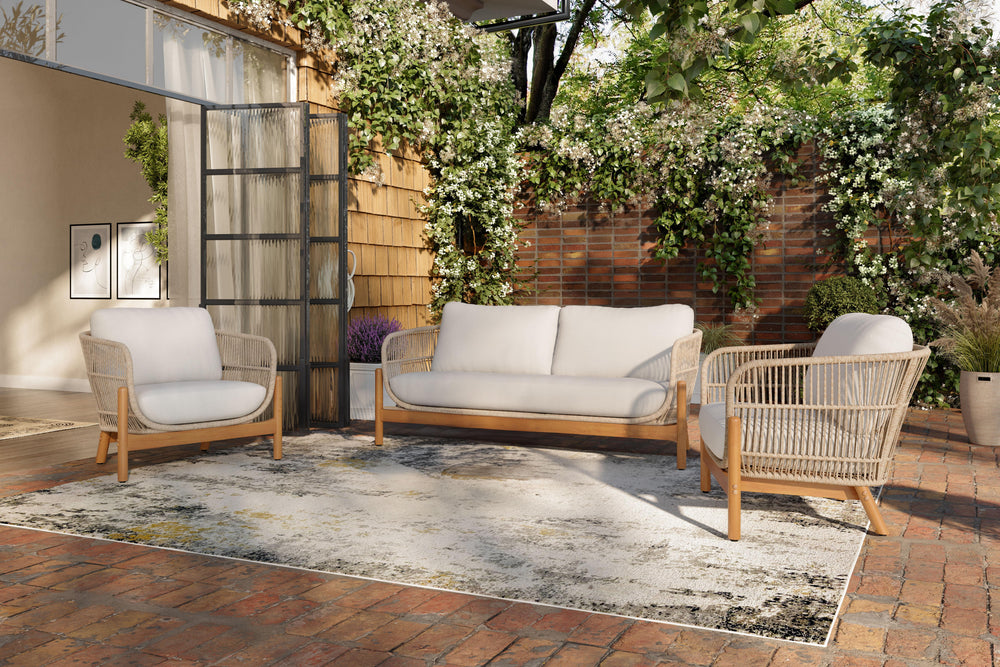 Meet the Solstice 3 Piece Outdoor Conversation Set in Linen Beige, your ticket to creating a stylish and inviting outdoor oasis. With a Loveseat and 2 matching Club Chairs crafted from FSC Certified Acacia Solid Wood, this set promises durability and eco-