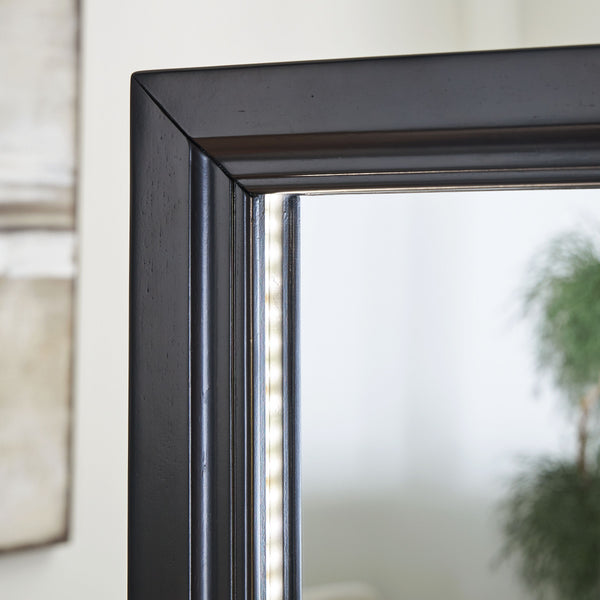 Evesen - Black - Floor Standing Mirror/Storage