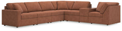 Looking cool and contemporary is great. But when it comes down to it, youâ€™re all about low-maintenance lounging. With the performance fabric on this sectional with console, cleaning spills is a breeze. Its customizable modular design caters to your ever