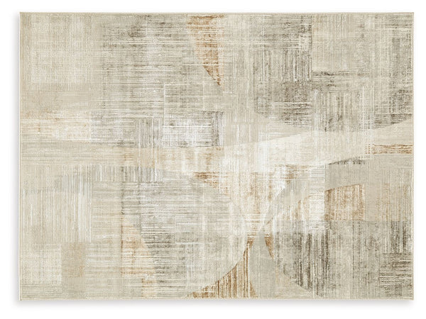 This abstract rug is crafted to captivate. Its interplay of linen, gray and caramel hues creates a chic masterpiece suited to both modern minimalist and warm traditional aesthetics. With its chic character, this rug anchors your space with sophistication 