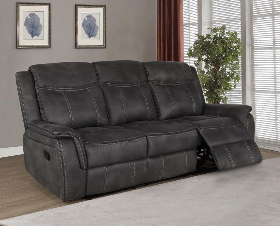 Take a seat in this exceptionally comfortable motion sofa. Enjoy the comfort and softness of the performance-coated microfiber upholstery, coming in neutral color options to easily blend with your home decor. Tufting on the cushions along with cool gel me