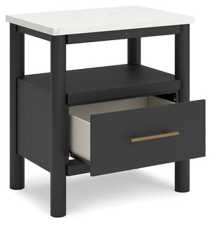 Cadmori - Black / White - One Drawer Night Stand