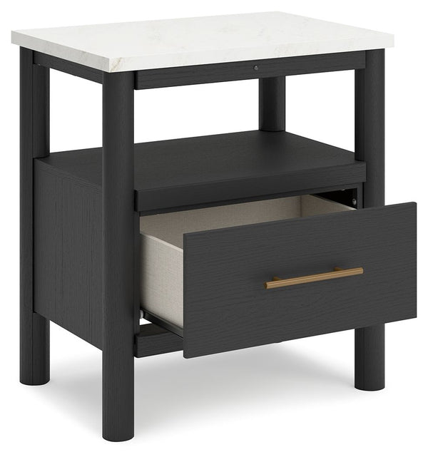 Cadmori - Black / White - One Drawer Night Stand