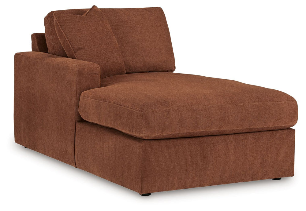 This left-arm facing corner chaise is made with Next-Gen Nuvellaâ„¢ (polyester) fade-resistant, washable fabric. Fully finished on all sides, it pairs with other items in the series to make a modular sectional.<br><br><b>Additional Dimensions</b><br><ul><