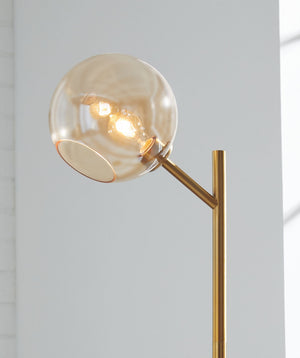 Abanson - Amber / Gold Finish - Metal Floor Lamp