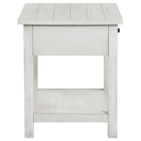 Payne - 1-Drawer Wood End Table With Shelf - White