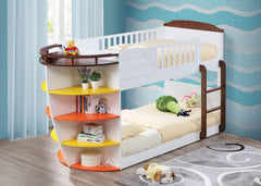 With a casual contemporary look and functional design, the Neptune collection will give your child a space that he-'ll be proud to call his own. This piece features a built-in ladder, easy access guardrail and the front row with storage shelves to keep ki