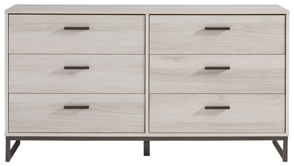 Socalle - Light Natural - Six Drawer Dresser - Vinyl-Wrapped