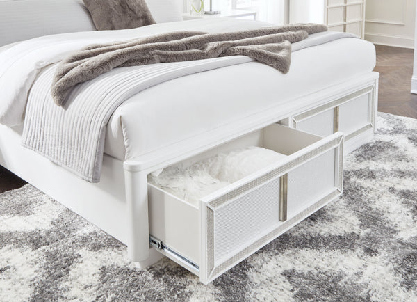 Chalanna - White - King Upholstered Storage Bed