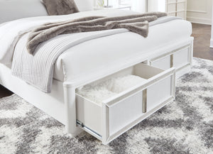Chalanna - White - California King Upholstered Storage Bed
