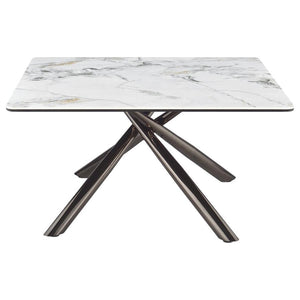 Carvell - Square Sintered Stone Top Coffee Table - Mirage White