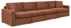 Looking cool and contemporary is great. But when it comes down to it, youâ€™re all about low-maintenance lounging. With the performance fabric on this sectional, cleaning spills is a breeze. And its customizable modular design caters to your ever-changing