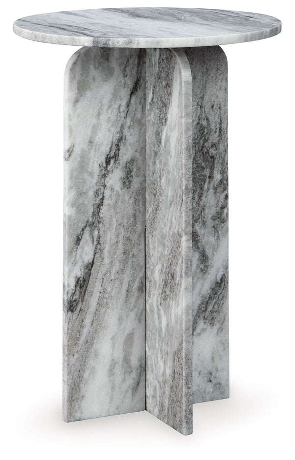 Style to aspire to. This accent table appeals to your eye for artisanal design at an affordable price. The all-marble construction makes it a sculptural addition to your curated space. Whether this table is standing alone or with decor on its smooth top, 