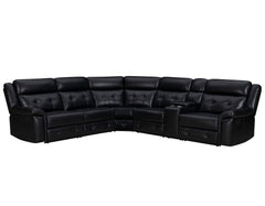 Meet Clayton, the ideal sectional that perfectly combines comfort and practicality. This sectional is perfect for any evening with its manual recline feature and a convenient console equipped with cupholders. The inherently cleanable faux leather makes ma