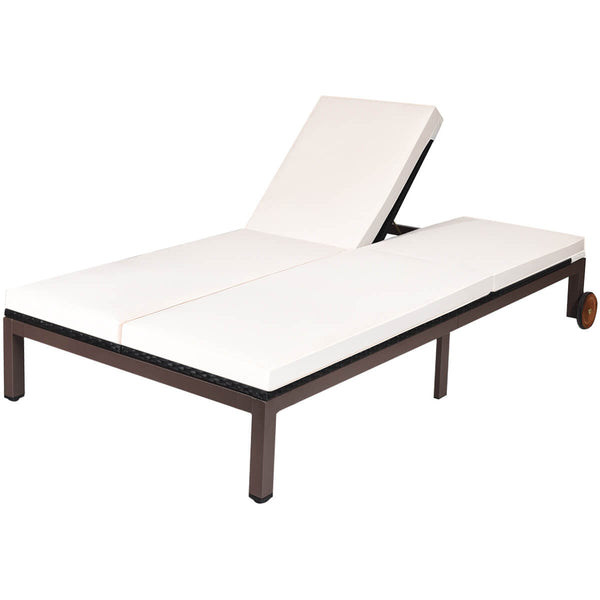 Sturdy steel construction holds up to 710 lbs for a double lounge chair<br>Ergonomic backrest with 5 back tilting positions  fits your different needs to a better enjoyment<br>2 separate adjustable backrest  not lead to conflict<br>Soft non-woven cushion 