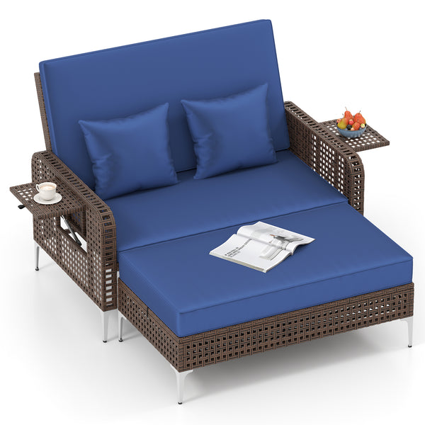 4-level adjustable backrest satisfies multiple relaxing demands<br>Heavy-duty metal frame with adjustable foot pads for strong support<br>Both the loveseat and ottoman can withstand 800 lbs heavy weight<br>Soft cushions and pillows for ultimate coziness<b