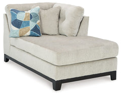 This right-arm facing corner chaise is made with polyester upholstery. Pairs with other items in the series to make a sectional.<br><br><b>Additional Dimensions</b><br><ul><li>Arm height: 37-"</li><li>Seat depth: 52-"</li><li>Seat height: 21-"</li><li>Top
