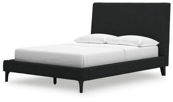 Cadmori - Black - Full Upholstered Bed With Roll Slats