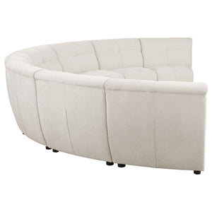 Charlotte - 8 Piece Upholstered Modular Sectional Sofa - Ivory