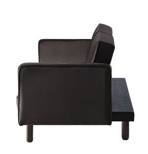 Qinven - Futon - Dark Brown Velvet
