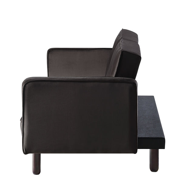 Qinven - Futon - Dark Brown Velvet