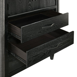 sophisticated look. The Onyx Black finish with gray glazing enhances the wood 