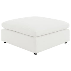 Introduce impeccable comfort with a modern ottoman that coordinates with your modular sectional sofa. This accent piece features neutral water-resistant boucle upholstery for an on-trend look and feel that works in a variety of homes and living spaces. Th