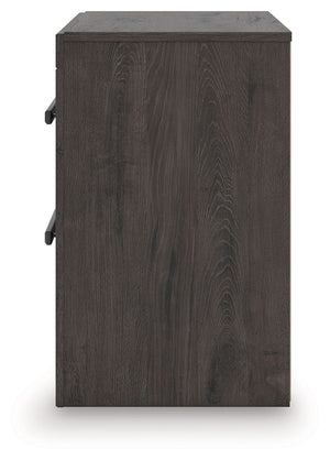 Prendonea - Charcoal - Two Drawer Night Stand