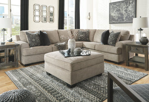  this chic sectional includes five coordinating accent pil