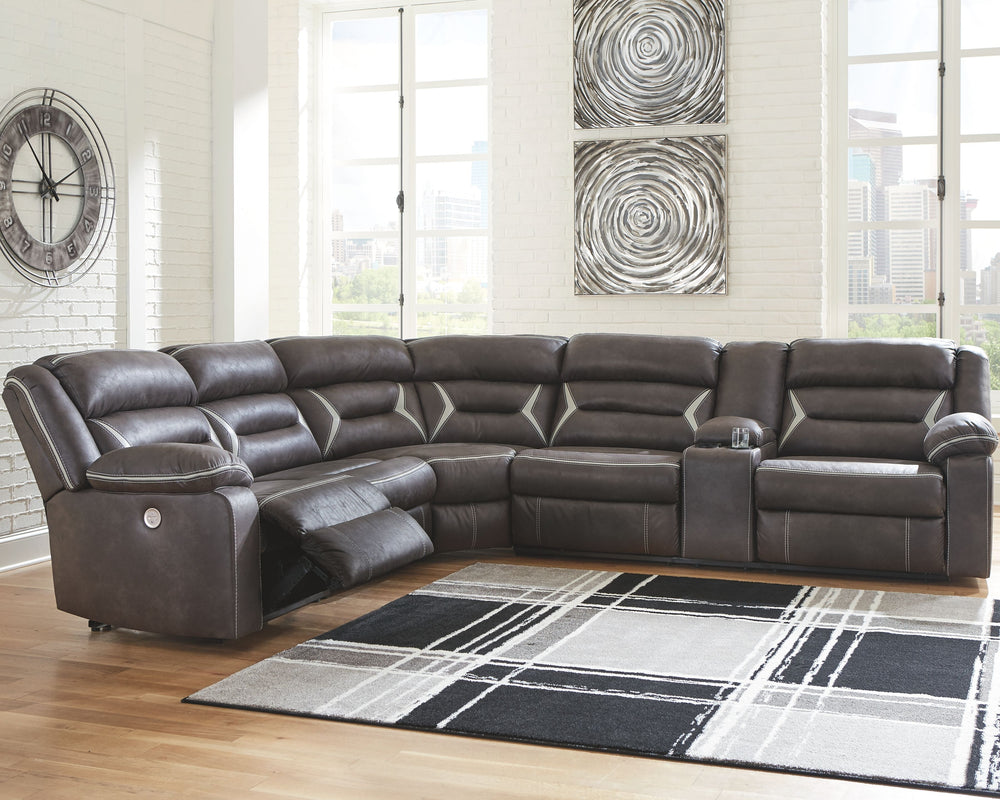 You could play it safe. Or you could choose to stand out in the crowd with this brilliantly styled sectional with power. Ultra cool, ultra contemporary and ultra comfortable, this fashion-forward sectional sports a fabulous faux leather enhanced with cont