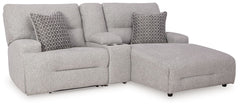 Enjoy the endless adaptability of this power reclining sectional with chaise. Whether youâ€™re hosting guests, setting up for movie night or just need a refresh, the modular design allows you to rearrange the pieces as you please. One-touch controls effor