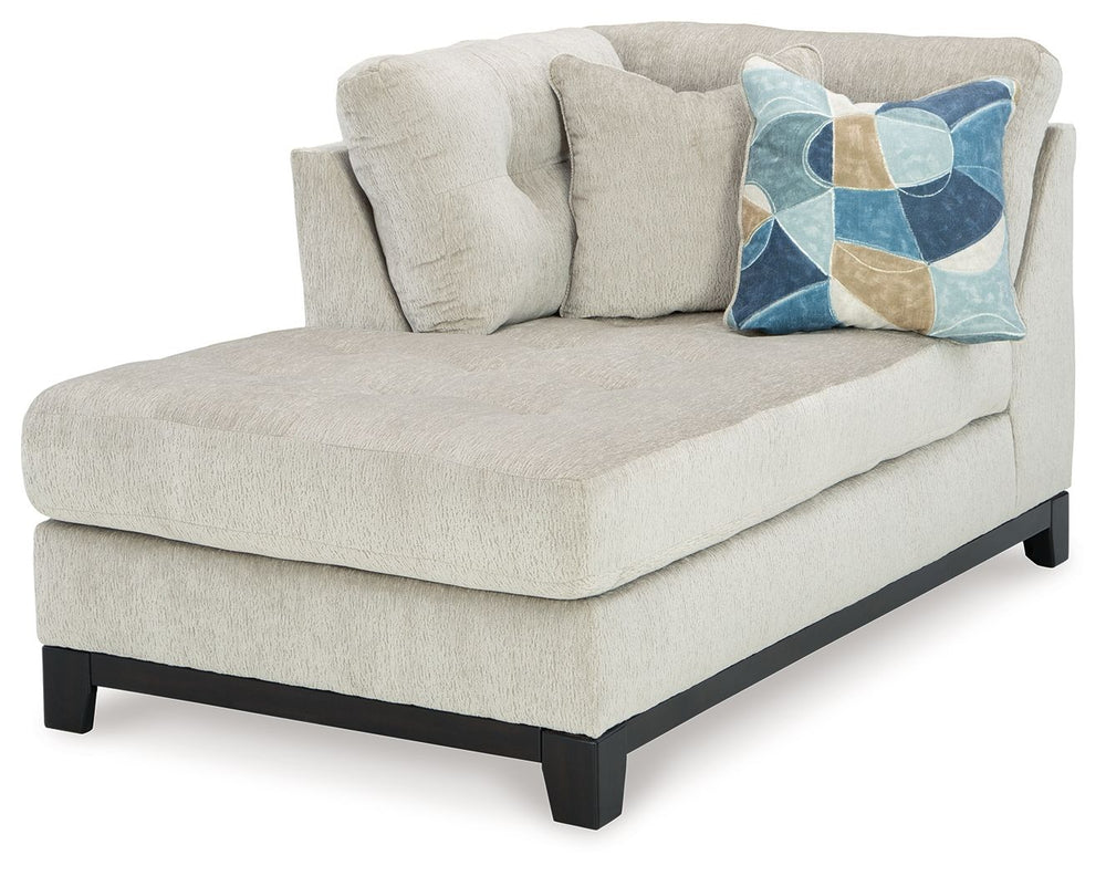 This left-arm facing corner chaise is made with polyester upholstery. Pairs with other items in the series to make a sectional.<br><br><b>Additional Dimensions</b><br><ul><li>Arm height: 37-"</li><li>Seat depth: 52-"</li><li>Seat height: 21-"</li><li>Top 