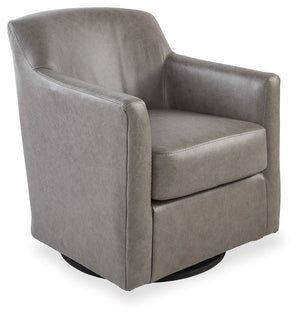 The classic leather club chairâ€”reimagined with todayâ€™s sensibilities in mind. Beautifully scaled, amply padded and streamlined for a contemporary feel, this swivel accent chair is a versatile performer. Plus a mix of real leather and expertly matched 