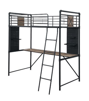 This Cordelia loft bed with a built-in desk is the perfect solution for those that are low in space. Suited for any growing child-'s bedroom. Below the bed, there is a long multi-use desk for homework, crafts, school projects, and computer time. Let their