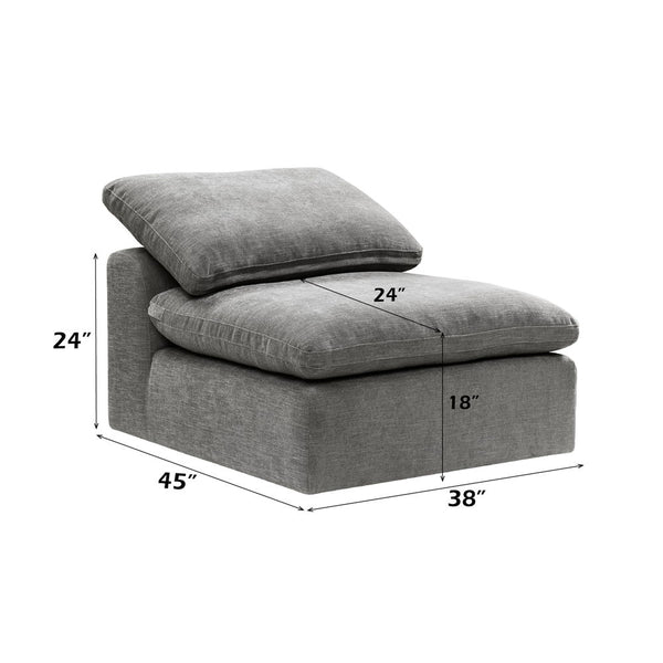 Naveen - Armless Chair - Gray Linen