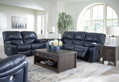 Focus on function. This seating package balances contemporary character and irresistible comfort. Its affordable, expertly matched leather and faux leather upholstery keeps your style up to speed without breaking the bank. Reclining with the touch of a bu
