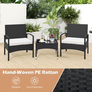 Premium hand-woven PE rattan for lasting outdoor charm<br>Soft seat cushions provide a cozy seating experience<br>Curved backrest and armrests for ergonomic support<br>Removable zippered covers for easy cleaning and maintenance<br>Stylish coffee table kee