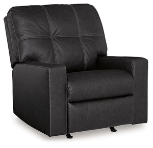 Everyday comfort meets versatile style in this recliner. The handsome hue of the goes-with-anything faux leather takes away the stress of styling, expertly pairing with your existing aesthetic. And its simple pull tab motion gets you reclining in no time.